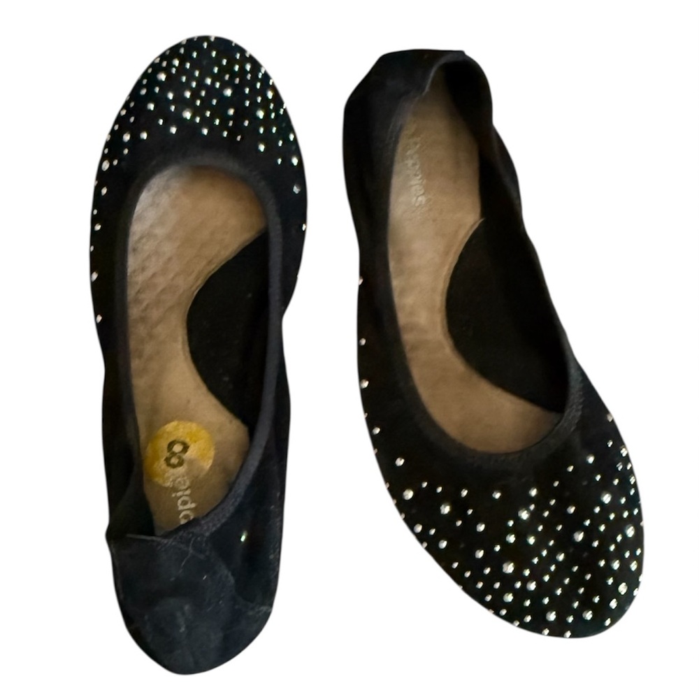 Hush Puppies Chaste Ballet Black Studded Women's Flats Size 8